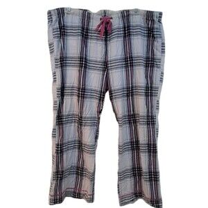 Old Navy Intimates Women's XXL 99% Cotton Pajama Pants White Pink Plaid